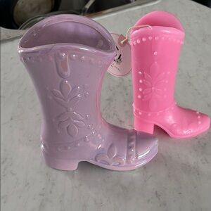 Pink and Purple Decorative Cowboy Boots candles